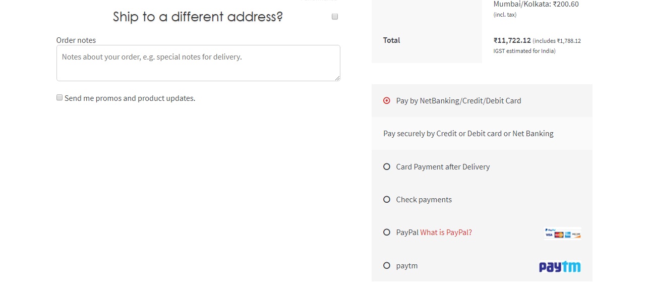 Payment options