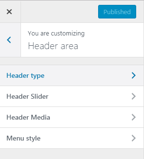 Header area