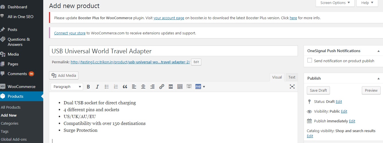 Add product details