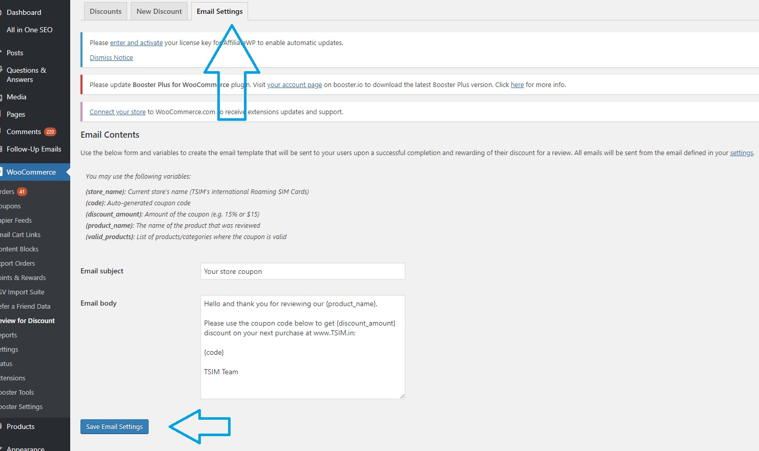 Coupon email template