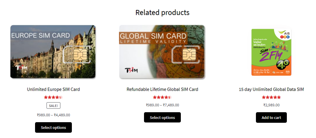 Displaying related products on the shop page