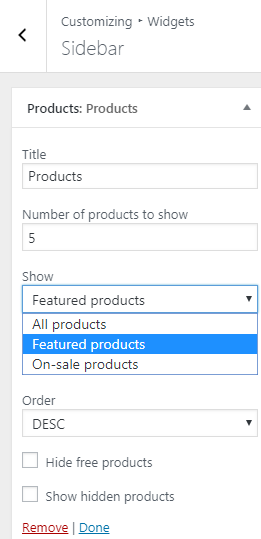 Featured and onsale products