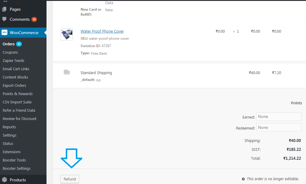 Manual refund