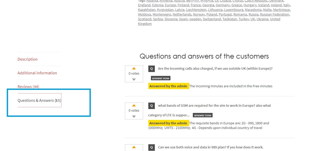 Question and answers plugin