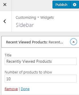Recently viewed products