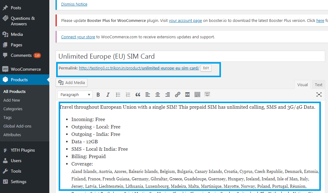 SEO optimized product page