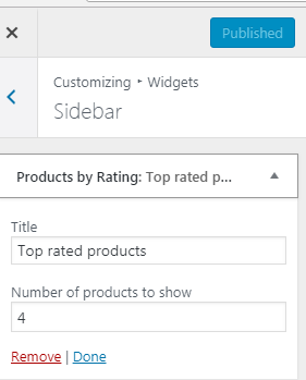 Show top rated products