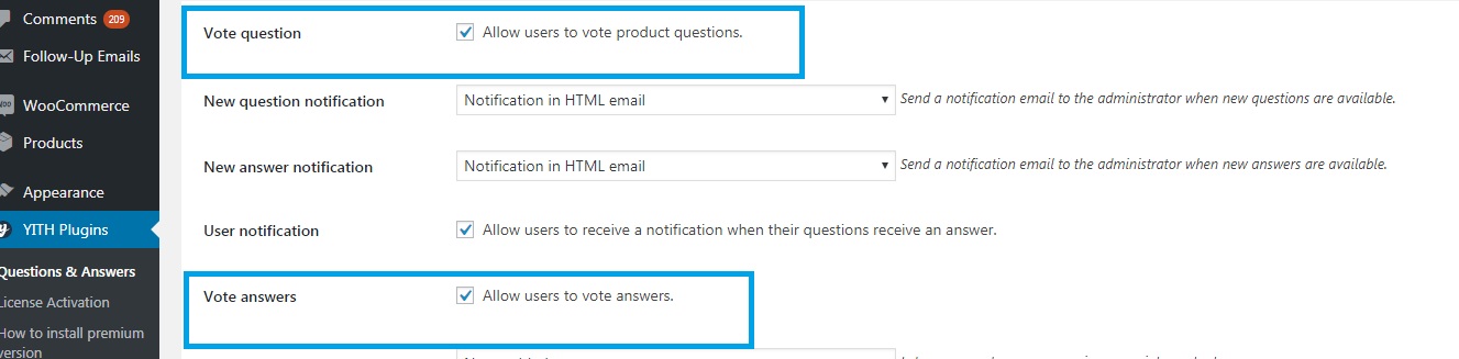 Vote for questions and answers
