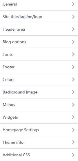WordPress Dashboard->Customize
