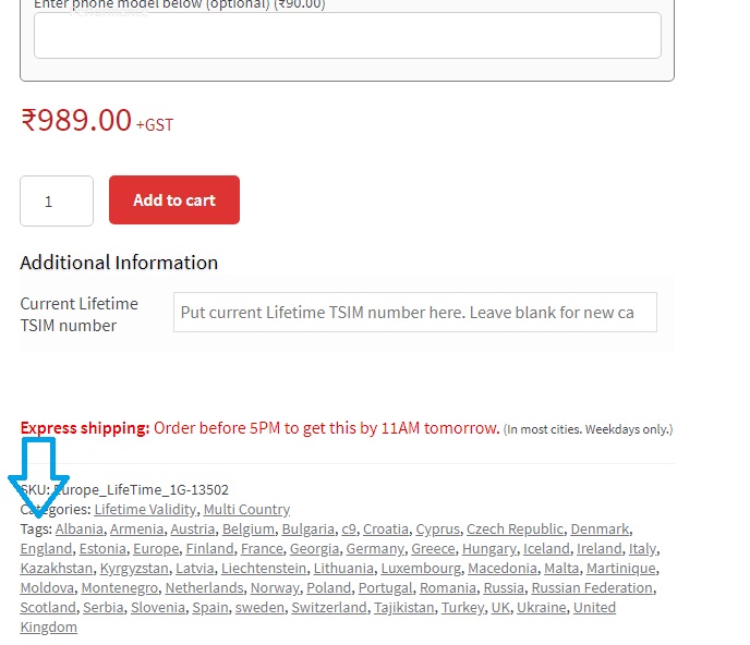products with the same tag