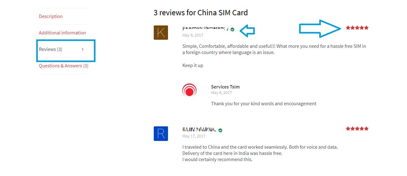 Reviews and ratings on the product page