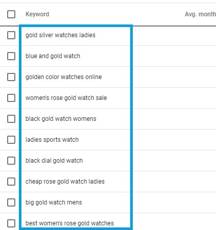 Long-tail keywords