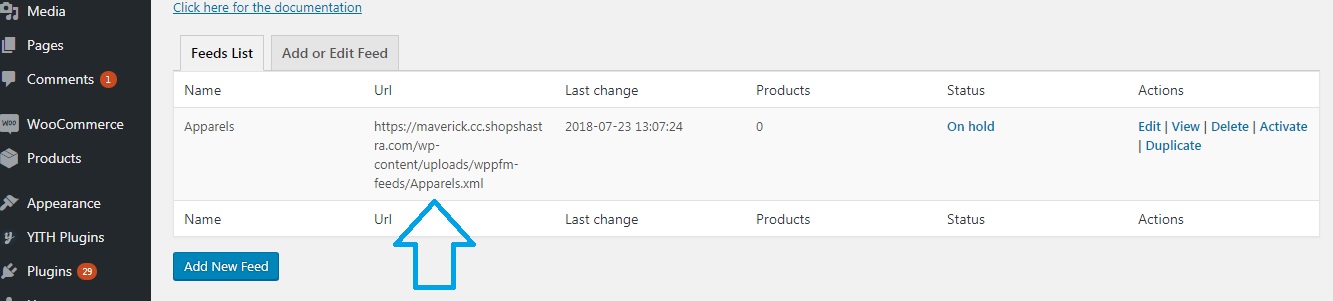 Product feed file