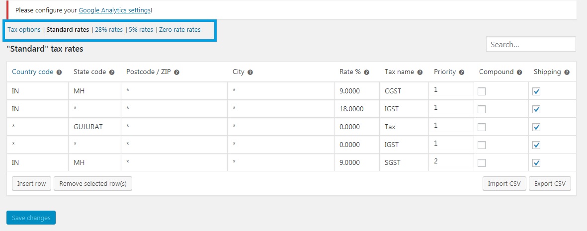 Setting up GST