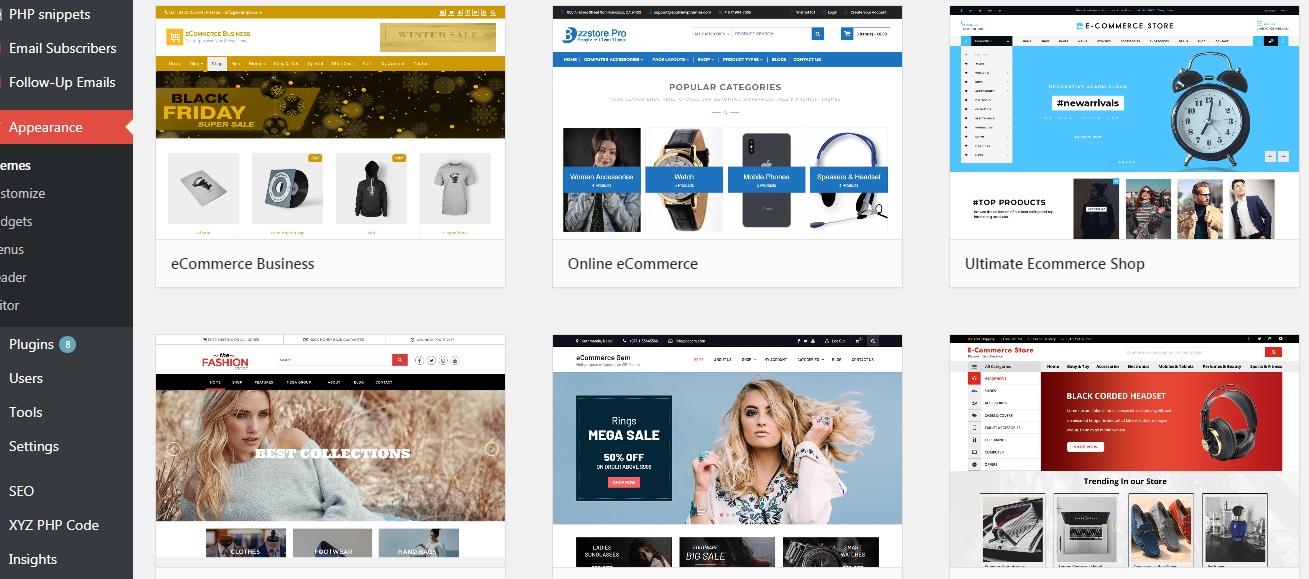 WooCommerce layouts